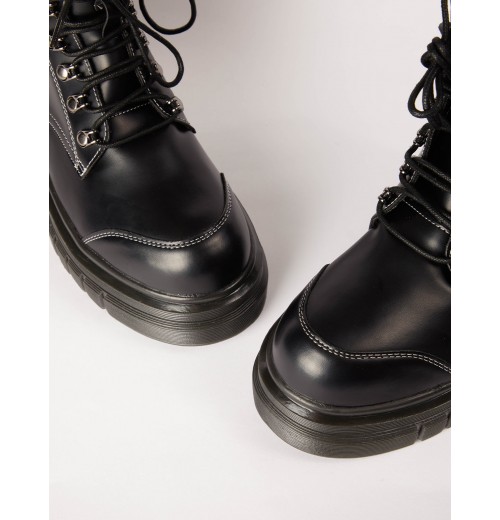 PU Lace Up Combat Style Boots