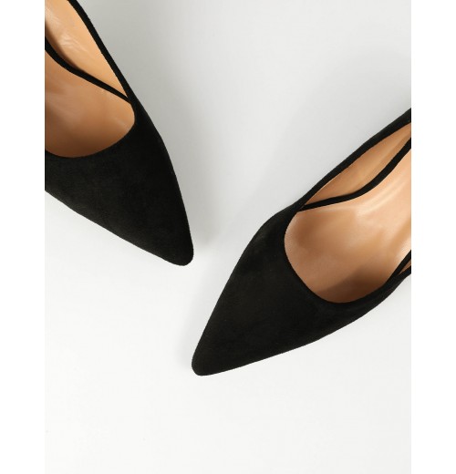 Pointed Suedette Heels