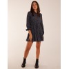 Ruched Shoulder Mini Shirt Dress