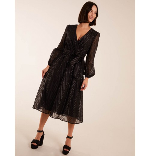 Lurex Wrap Midi Dress