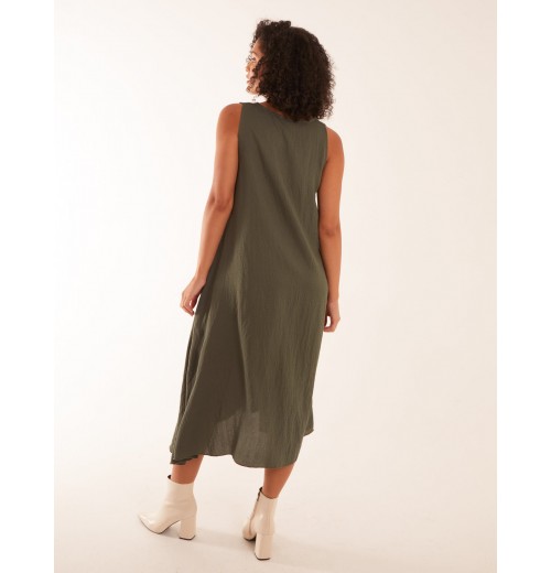 Linen A Line Midi Dress