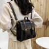 Leather Double Buckle Backpack